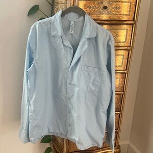 Skims Light Blue Button-Up PJ style Shirt size XS